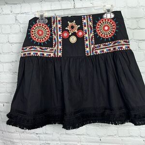 Desigual Alegre Mini Embroidered High Waist Skirt Size 40 eu or 8 us